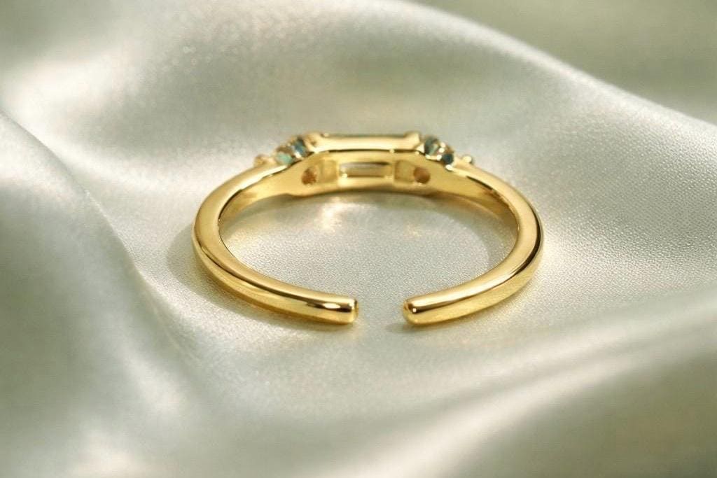 Adjustable Stackable Ring – Stainless Steel Pinky Ring With Cubic Zirconia Stone