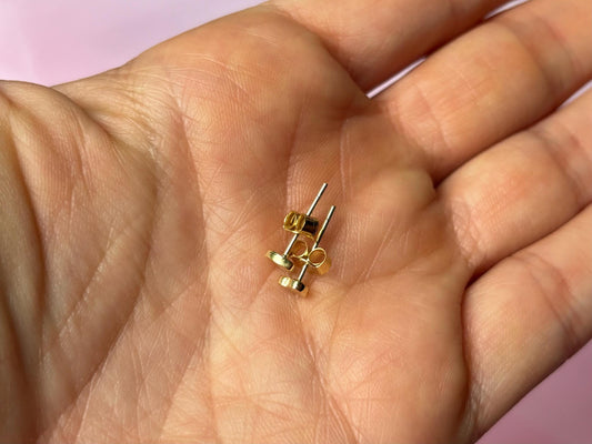 Gold Heart Stud Earrings – Dainty 14K Gold Plated Sterling Silver Gift, gift for her – handmade Hawaiian jewelry, Island Goddess Jewelry