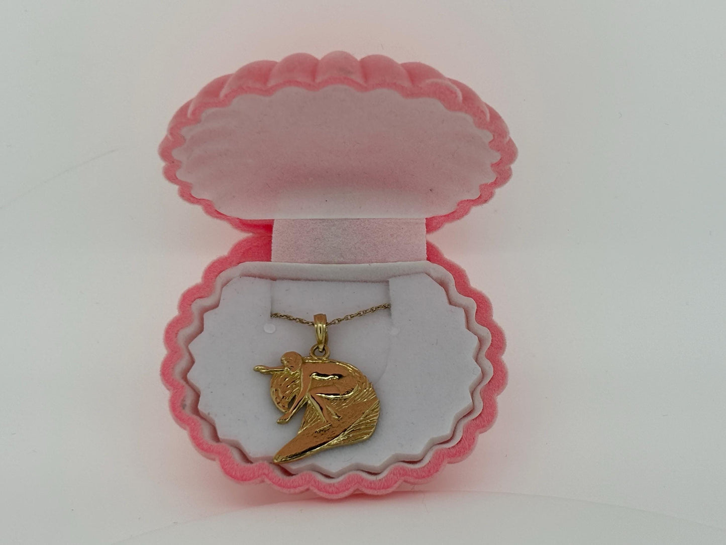 14K Gold Surfer Pendant