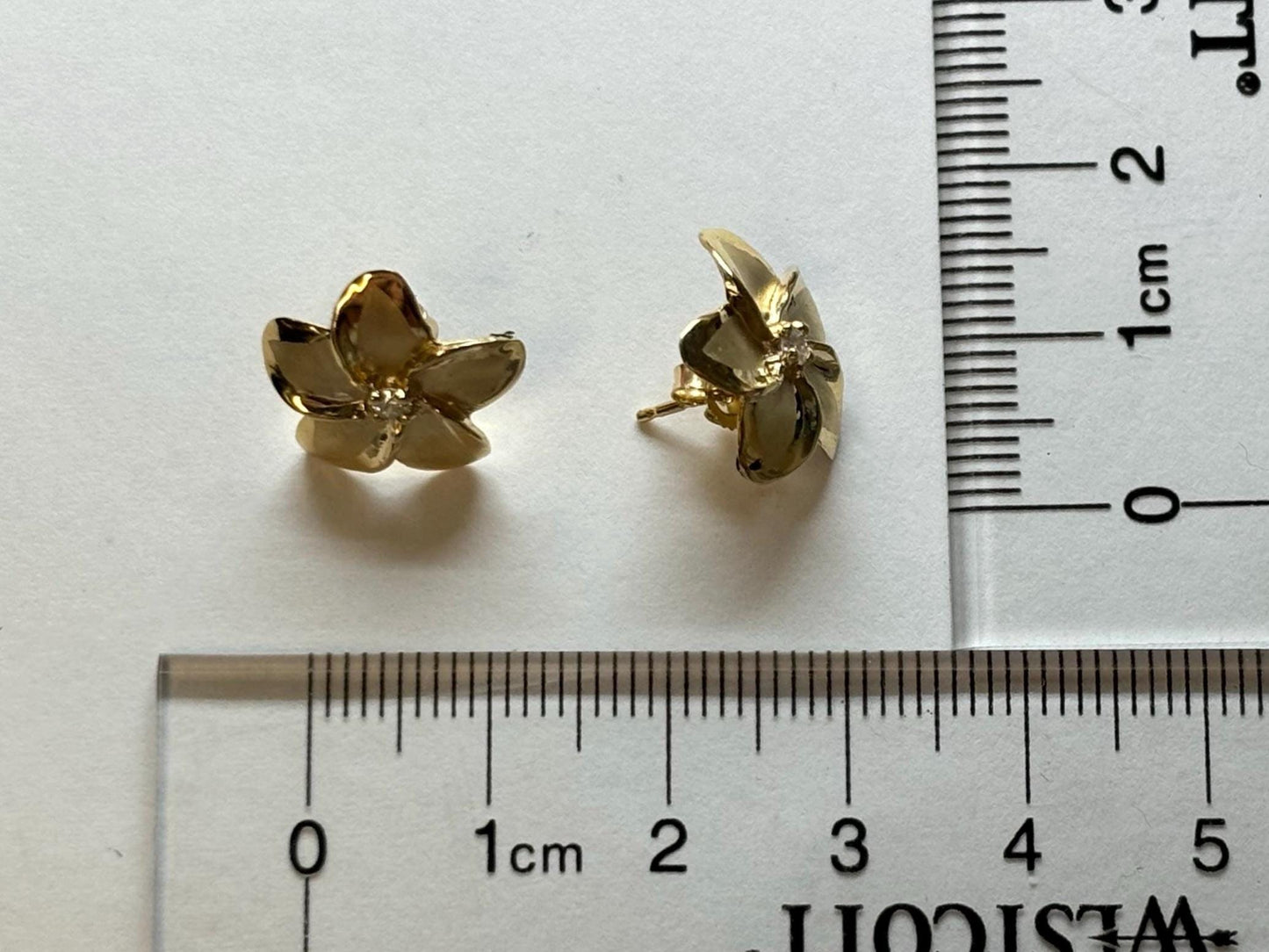 14K Solid Gold Plumeria Pendant Earrings Set Flower Pendant Necklace Gold Pendant Birthday Gift for her Flower Necklace Jewelry Set