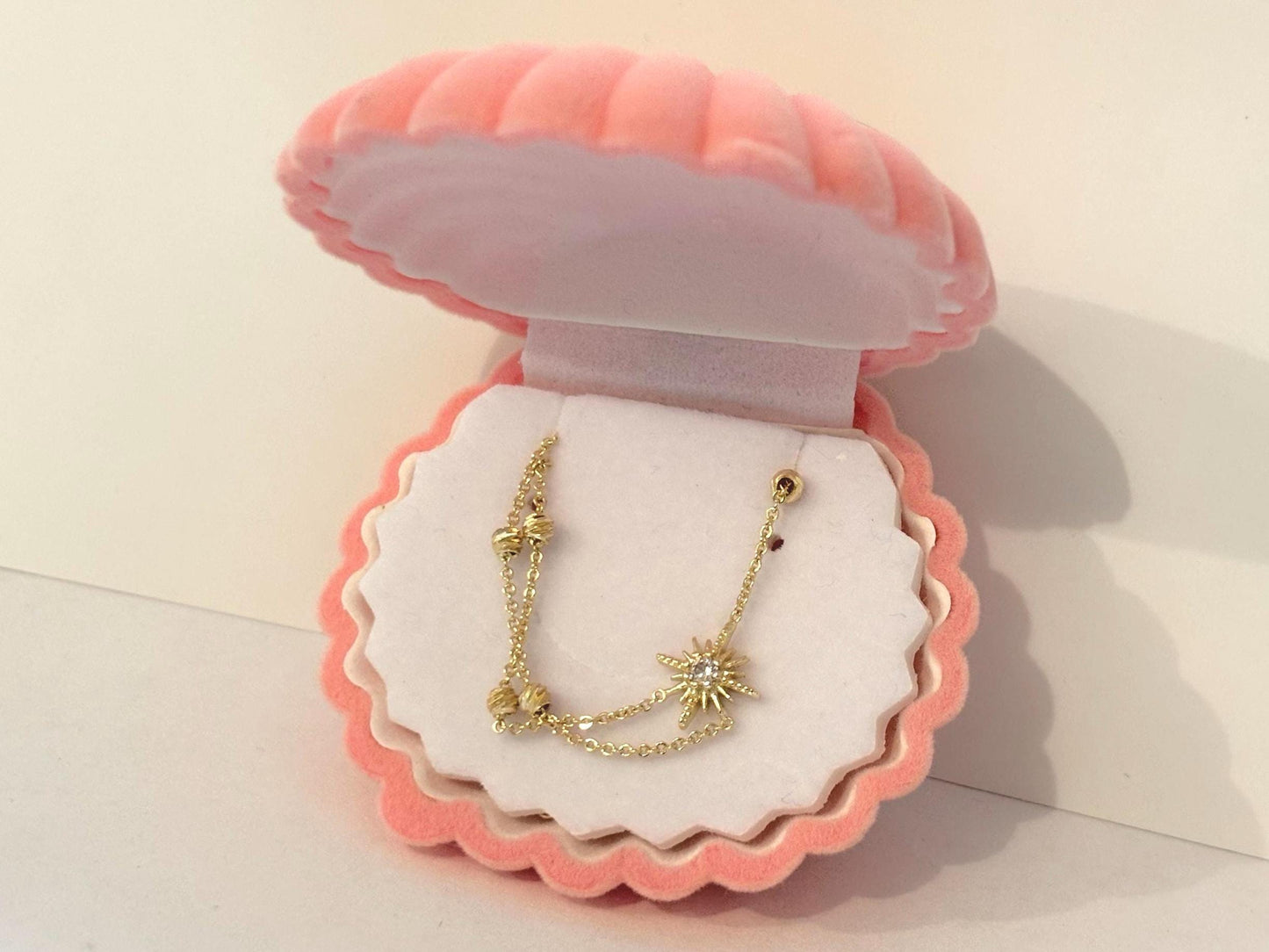 Star Hand Chain Bracelet – Adjustable Gold Plated Celestial Jewelry Gift