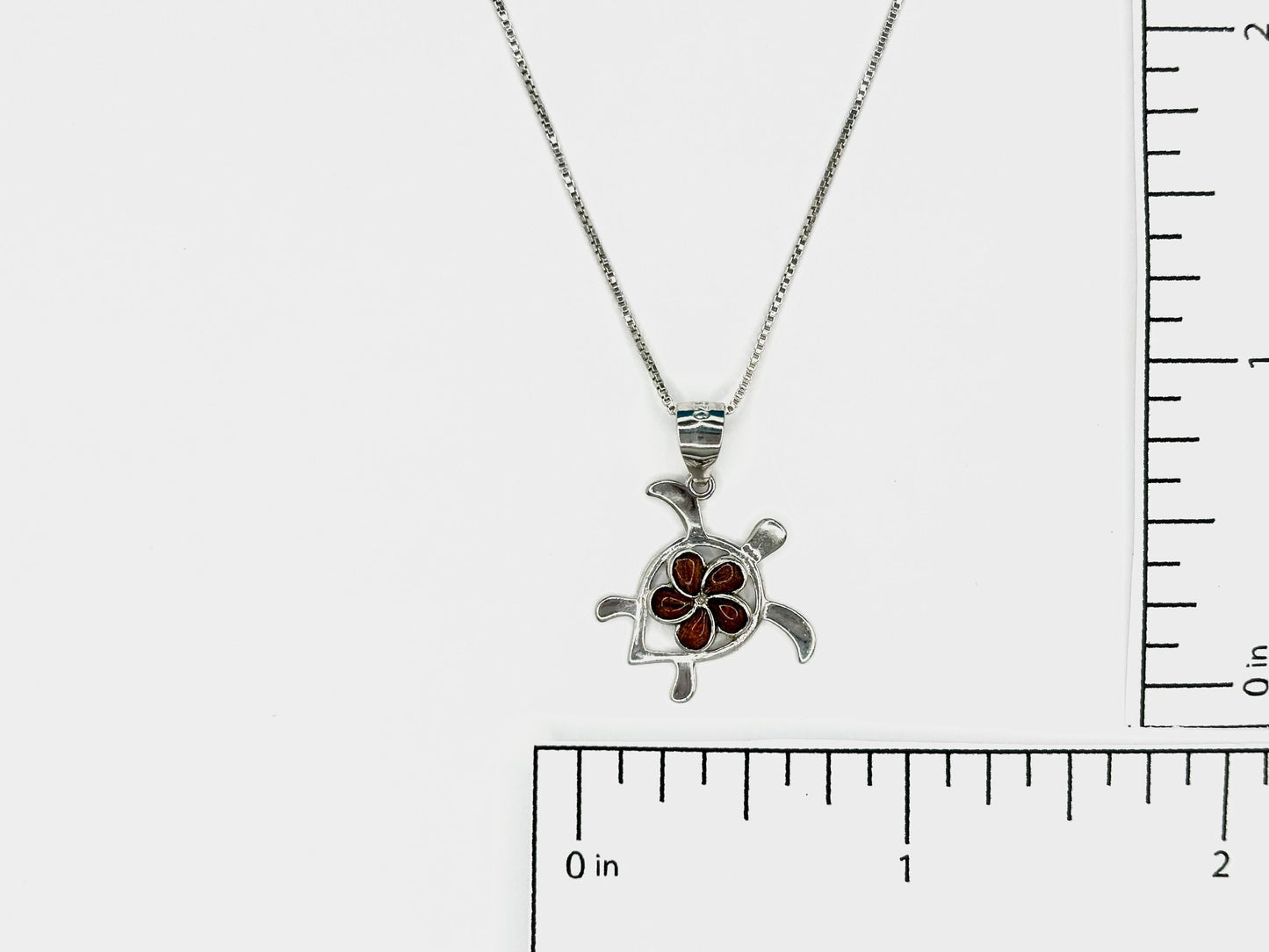 Hawaiian Turtle Necklace 925 Sterling Silver KOA WOOD Necklace Plumeria Flower Necklace With Chain Birthday Gift for Her Gift for Mom