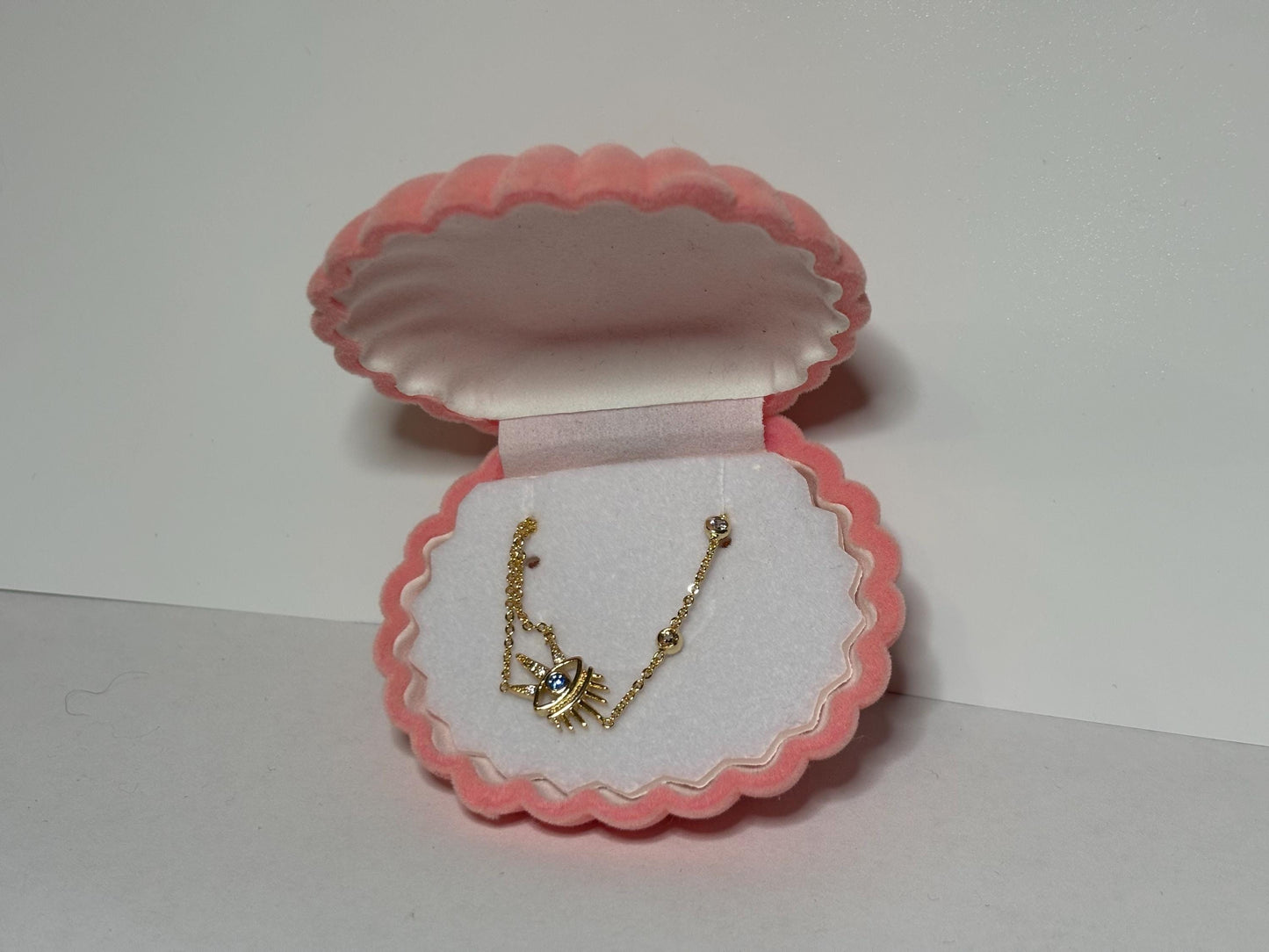 Evil Eye Bracelet – 14K Gold Plated Hand Chain With Cubic Zirconia Sparkle