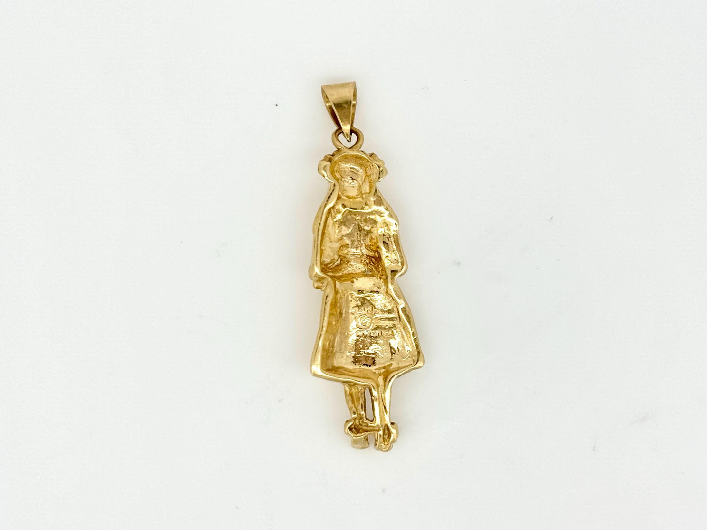 14K Solid Gold Hawaiian Hula Girl Pendant Hula Girl Necklace Gold Pendant Birthday Gift for her Gift for Mom Flower Necklace