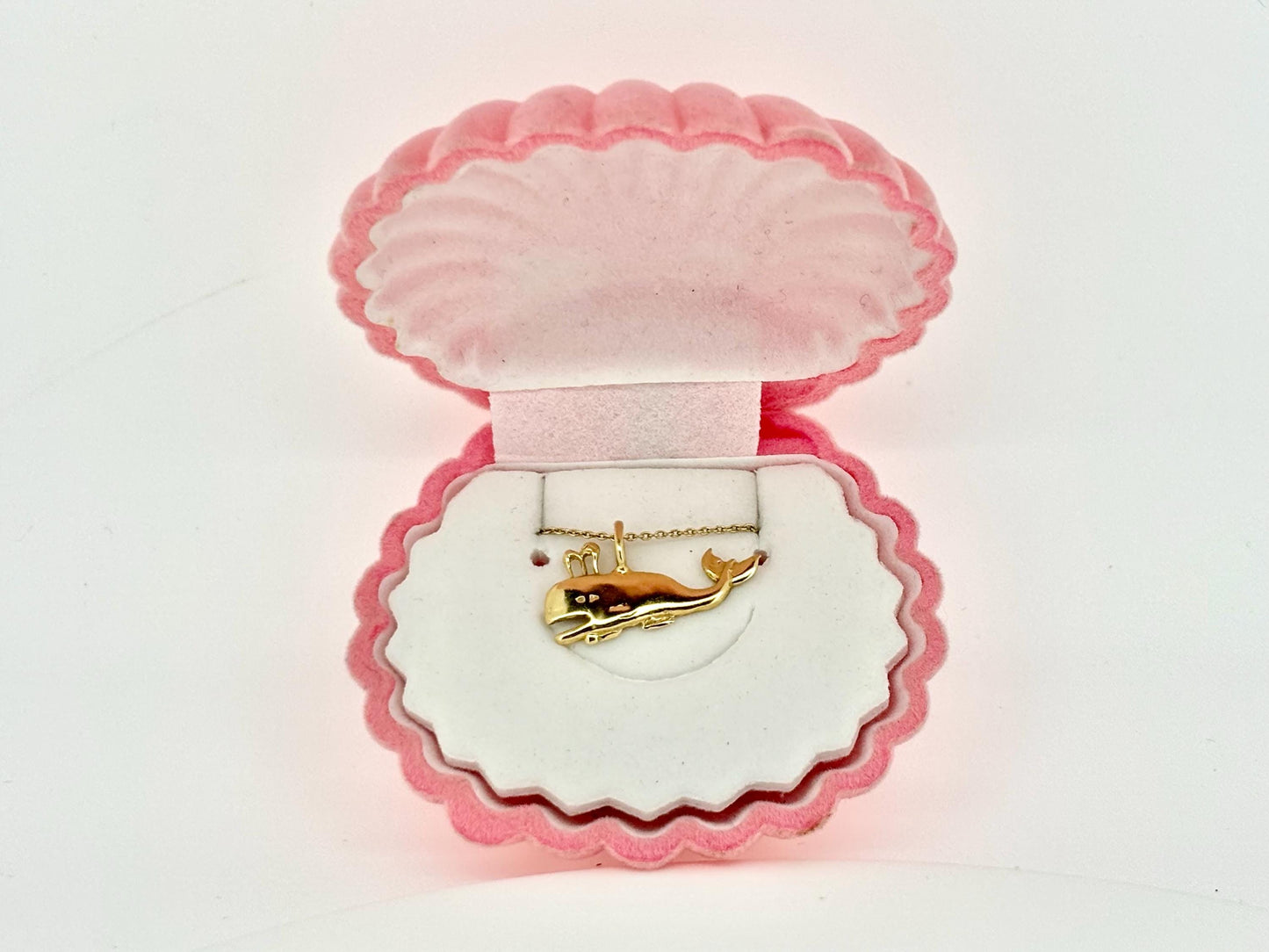 14K Yellow Gold Whale Pendant, Whale Necklace Gold Pendant Gold Necklace Birthday Gift For Her Fish Pendant Anniversary Gift Christmas Gift