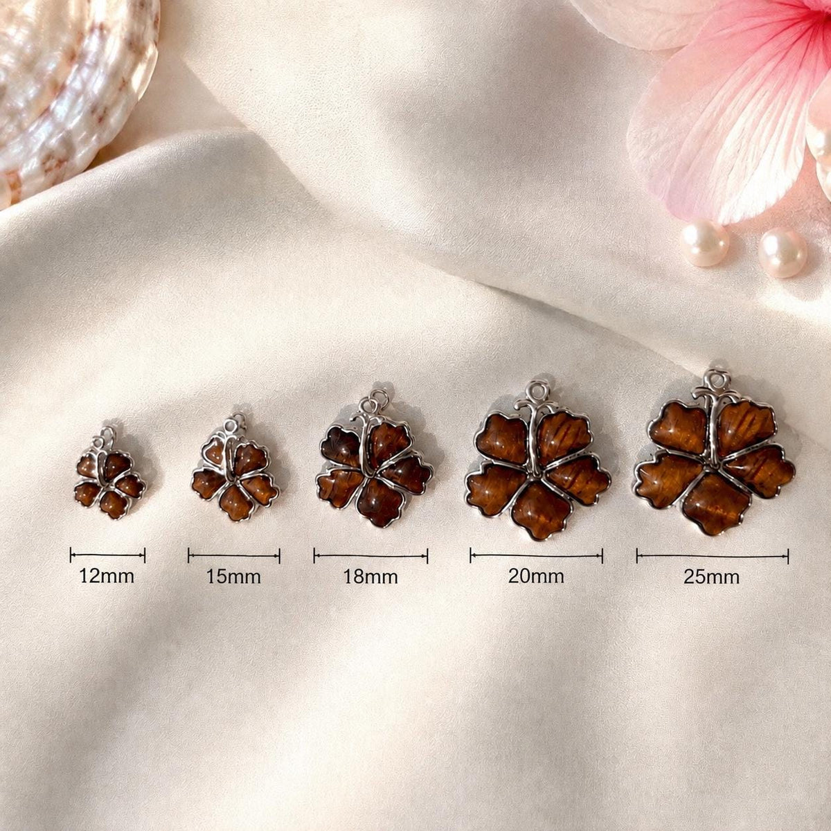 Hibiscus Koa Wood Necklace, 925 Sterling Silver, Gift Ready, hawaii, chain, flower – handmade Hawaiian jewelry, Island Goddess Jewelry
