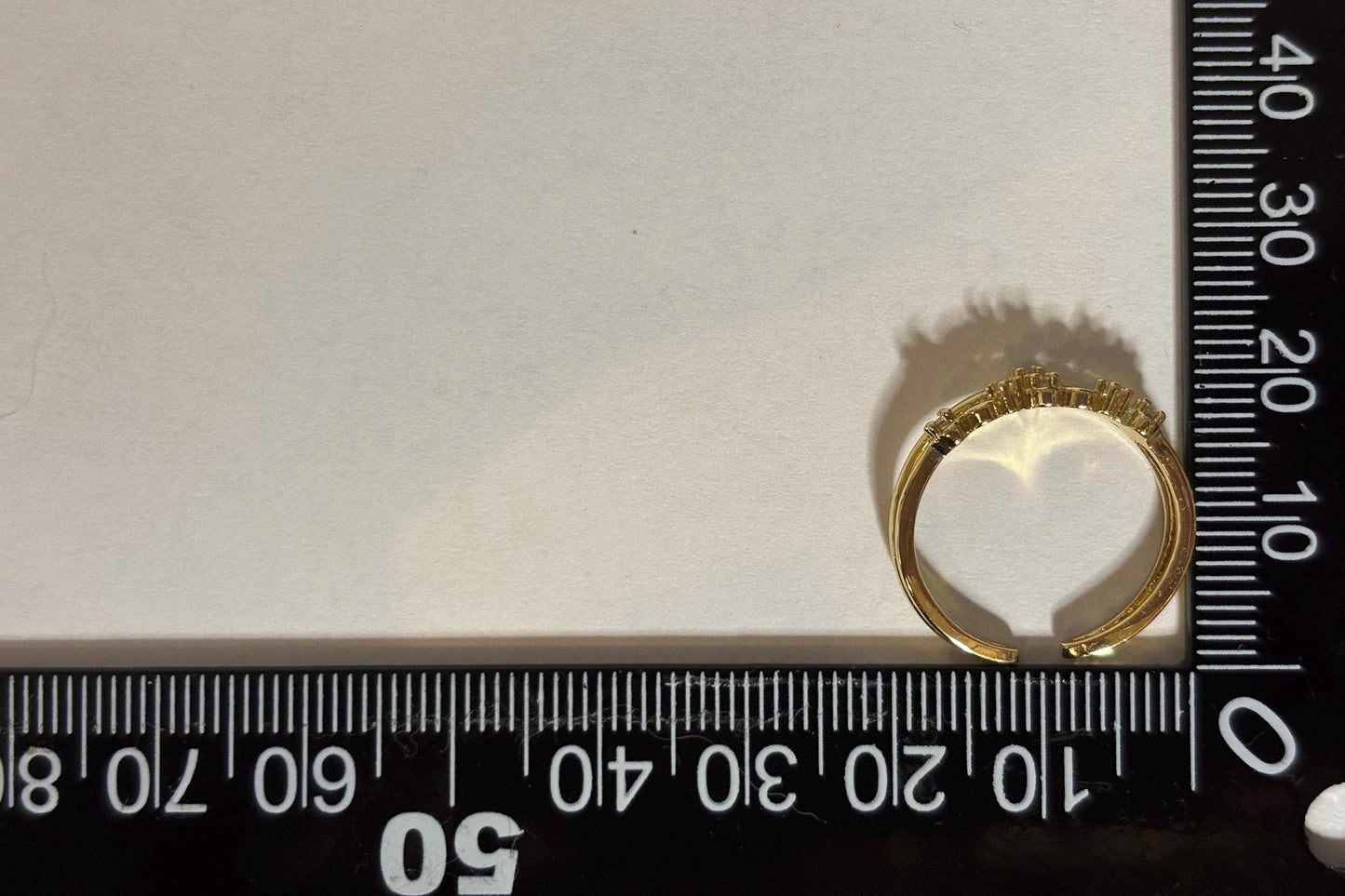 Adjustable Stackable Ring - Dainty Gold Band with Sparkling Cubic Zirconia Stone