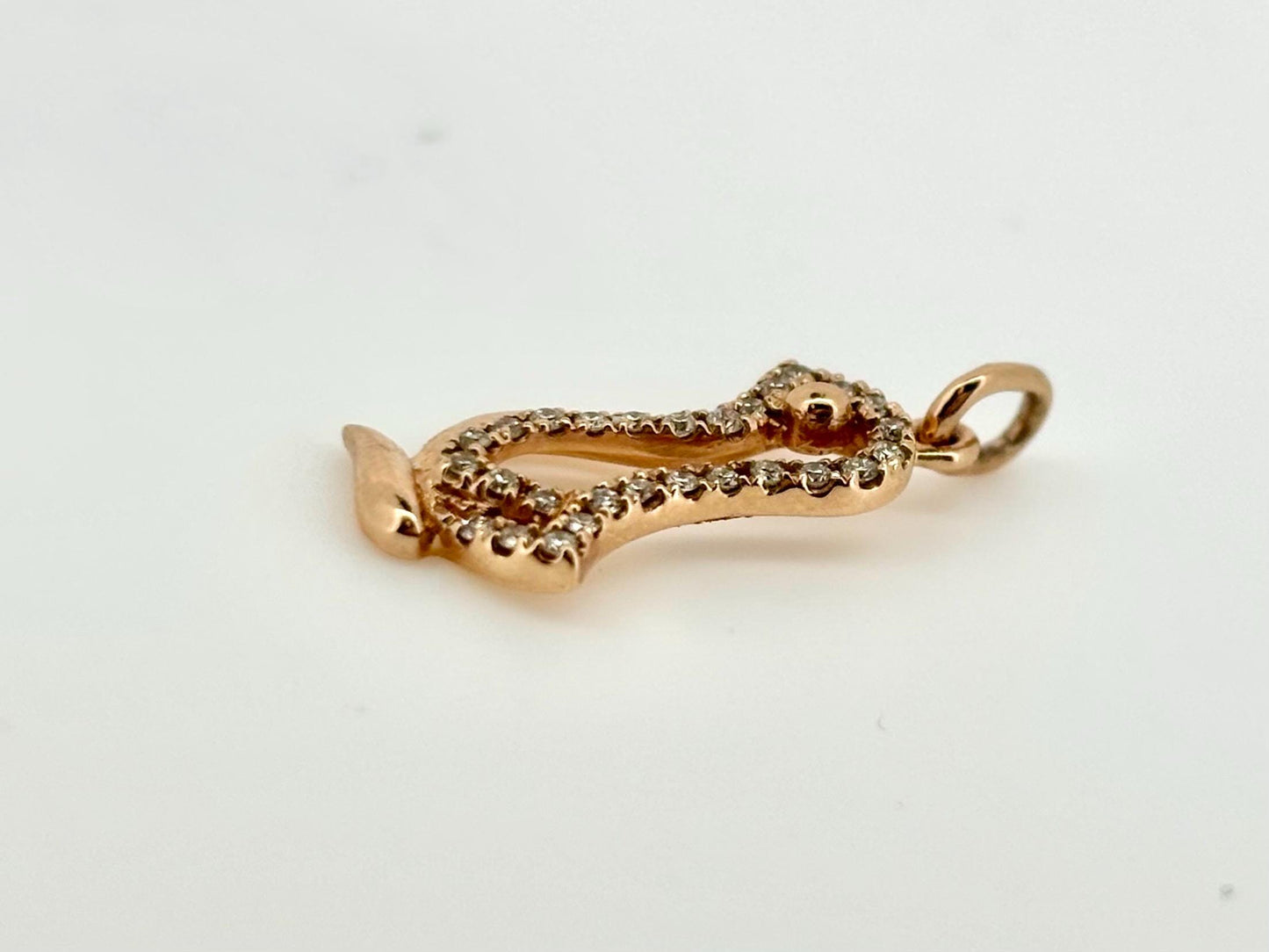 14K Rose Gold Penguin Pendant, Dainty Bird Necklace Bird Pendant Diamond Charm, Animal Diamond Pendant Gift for Her Birthday, Anniversary