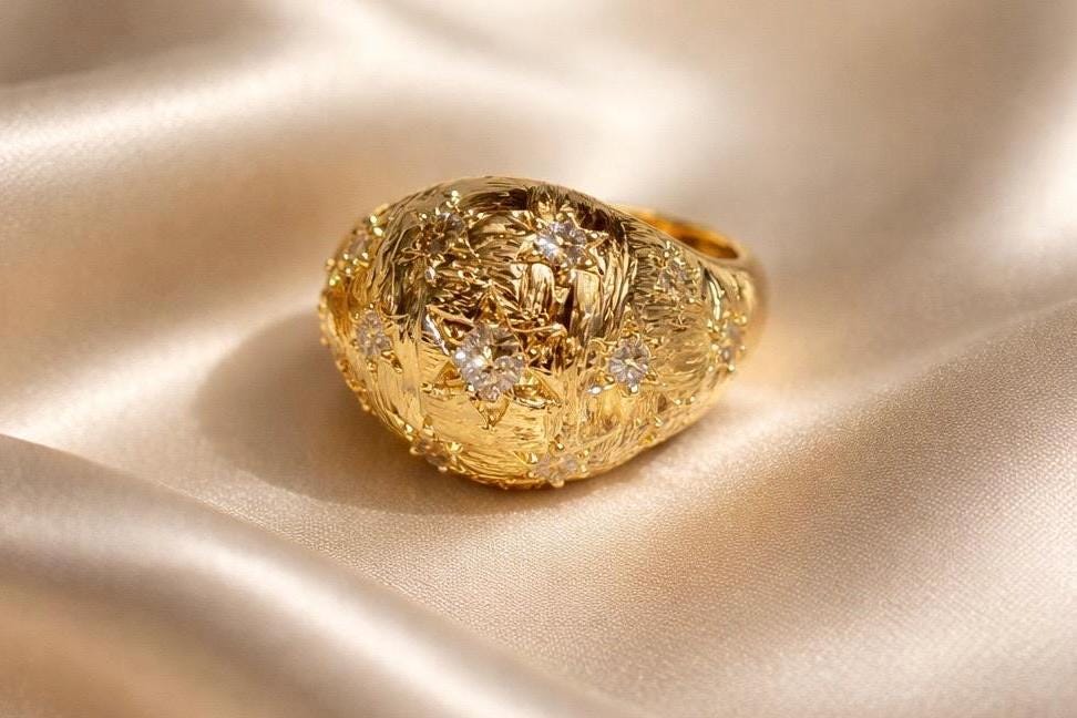 Star Ring – Adjustable Gold Plated Ring With Cubic Zirconia | Celestial Jewelry Gift