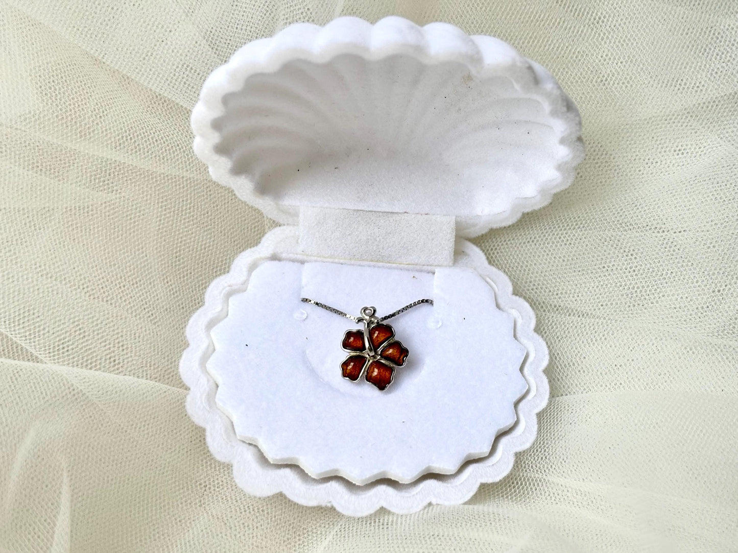 Hawaiian Hibiscus Necklace 925 Silver Necklace KOA WOOD Necklace Flower Necklace Birthday Gift for Girlfriend Gift for Her Gift for Mom