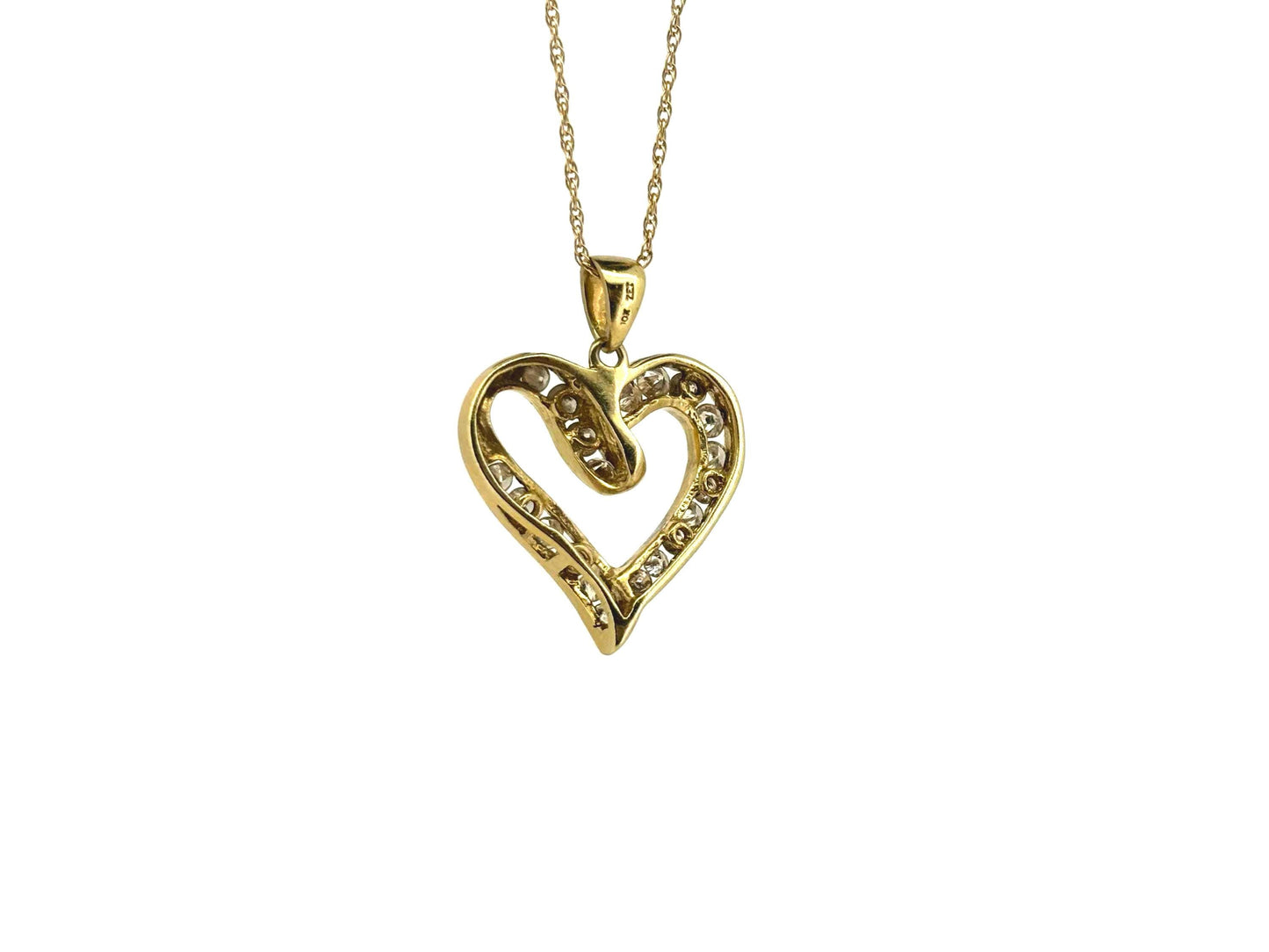 10K Solid Gold Diamond Heart Pendant Heart Necklace Diamond Necklace Diamond Pendant  Fine Jewelry, Gift for Her, Dainty Gold Necklace Charm