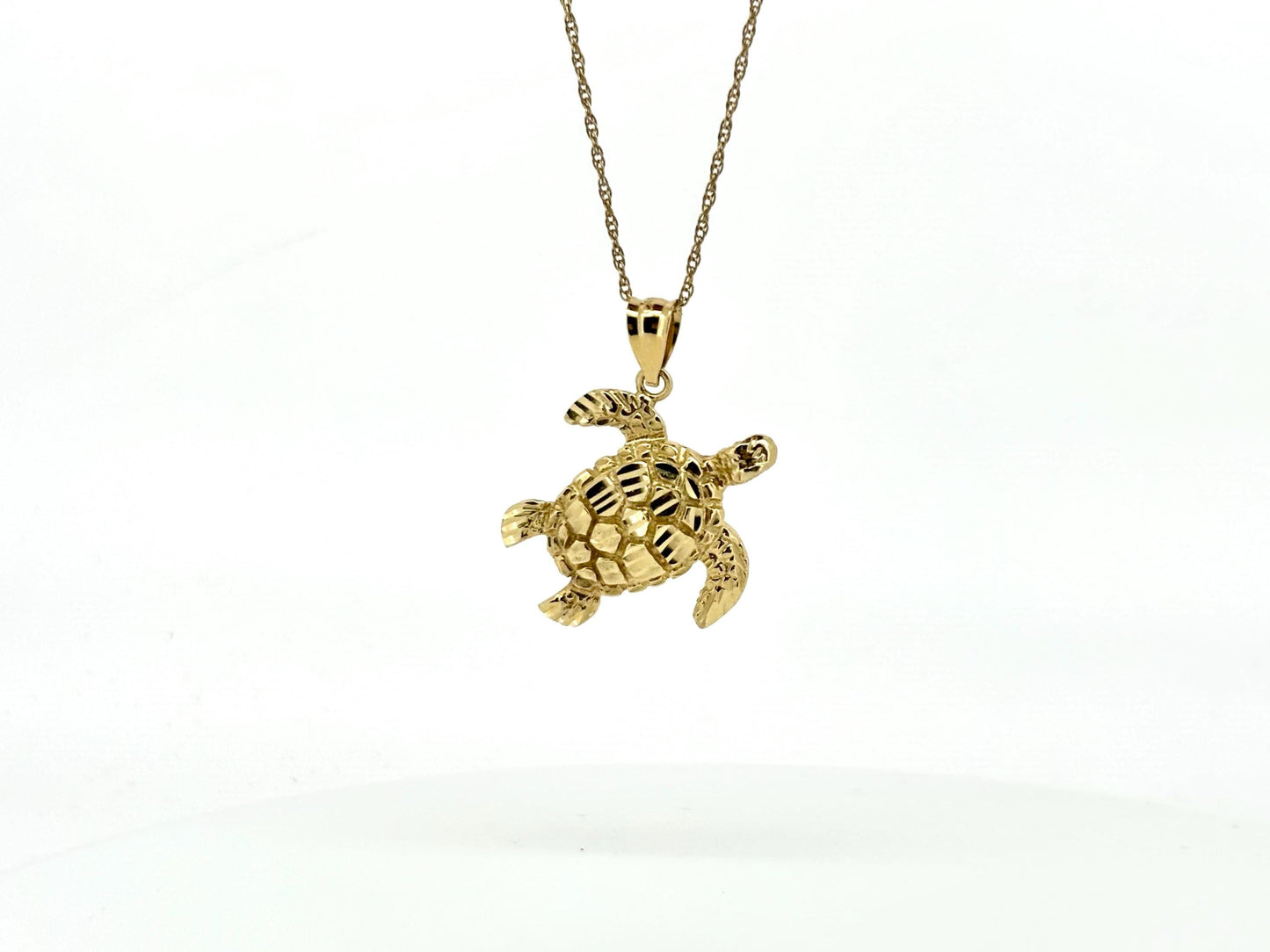 14K Solid Gold Turtle Pendant Hawaiian Turtle Honu Pendant Birthday Gift for Her Gift for Wife Gift for Girlfriend Tropical Beach Jewelry