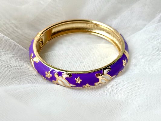 Bangle Bracelet for Kids, Birthday Gift for Kids, Kids Jewelry, Kids Bracelet, Purple Turtle Bracelet Gift for Daughter, Hawaiian Bracelet