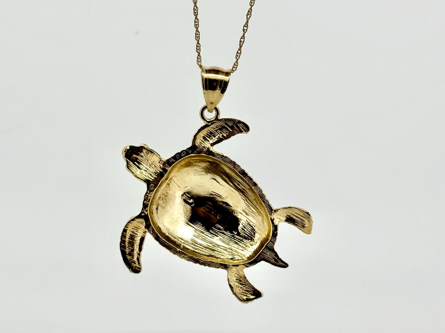 14K Solid Gold Turtle Pendant Hawaiian Turtle Honu Pendant Birthday Gift for Her Gift for Wife Gift for Girlfriend Tropical Beach Jewelry