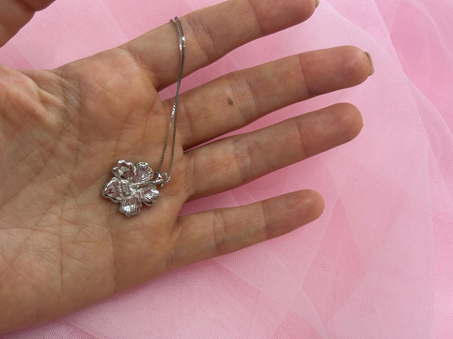 Hawaiian Plumeria Flower Necklace Koa Wood Necklace 925 Sterling Silver Tarnish Free With Chain Birthday Gift for Her Mother Wife Girlfriend