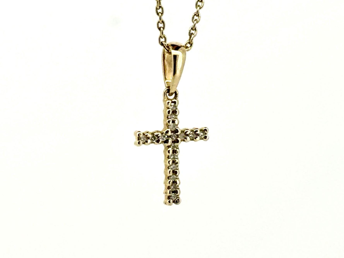 14K Solid White Gold Cross Necklace Jesus Christ Pendant Diamond Cross Christian Gift for her Chritian Gift for Wife Christmas Gift