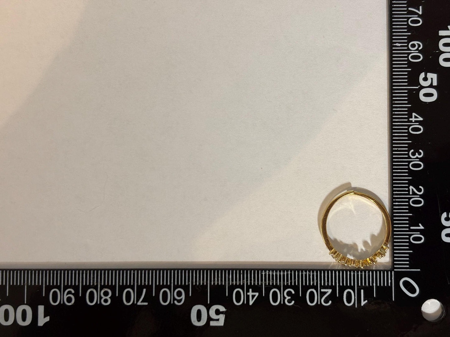 Gold Plated Adjustable Ring – Dainty Stainless Steel Ring with Sparkling CZ Stones