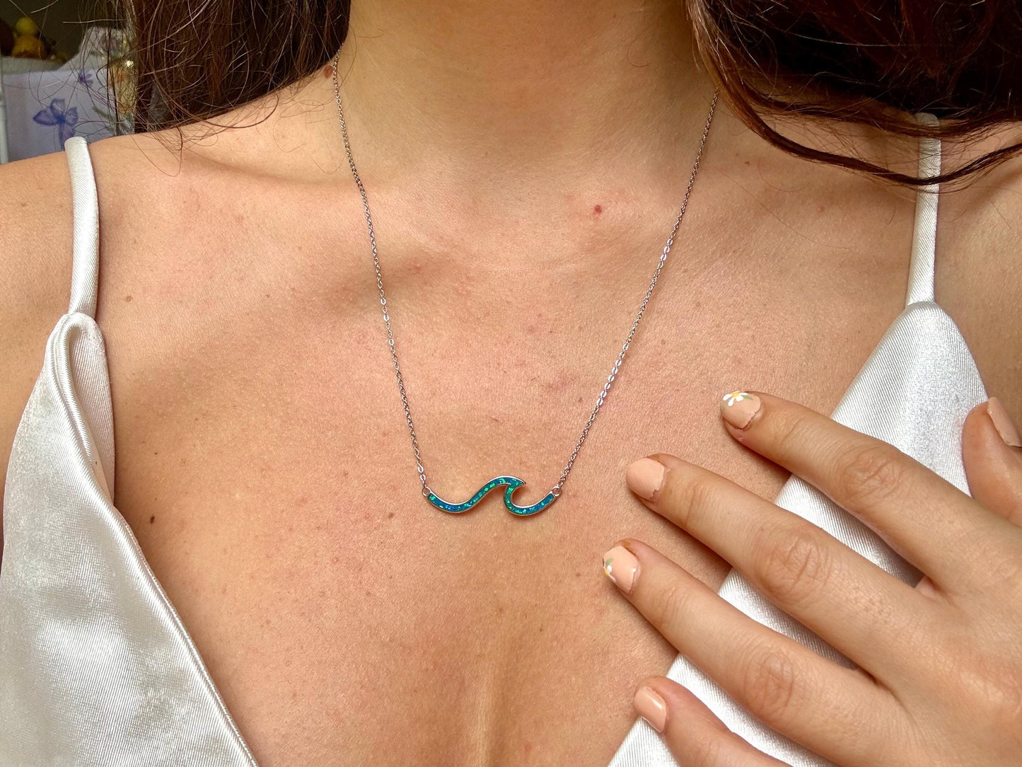 Nalu of Peace – Blue Opal Ocean Pendant