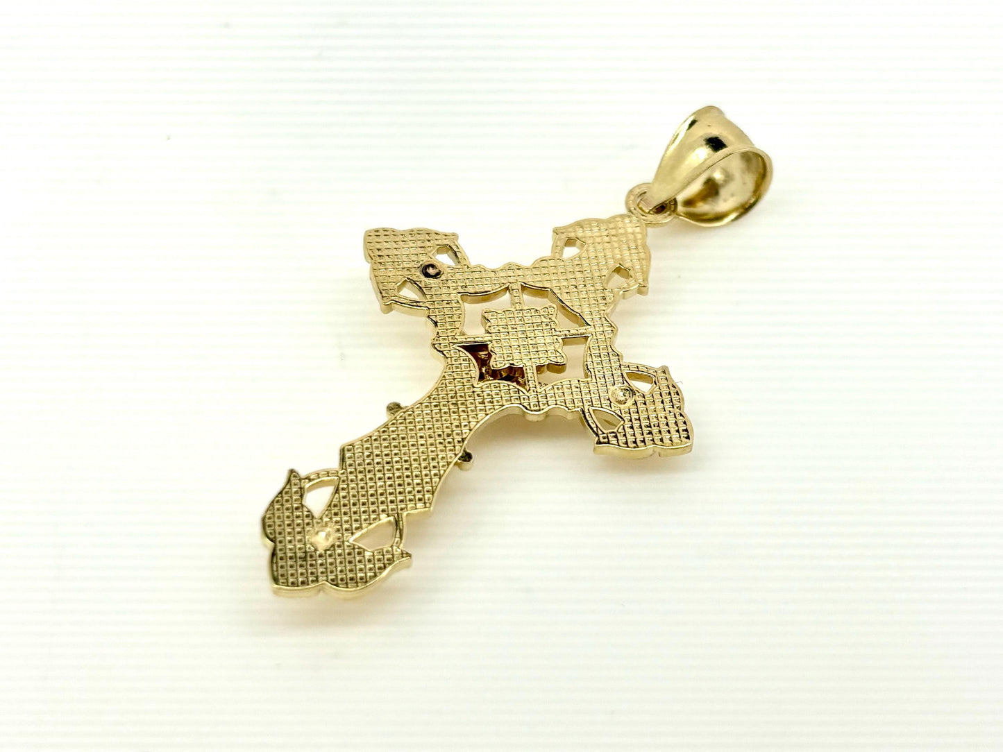 14K Solid Yellow Gold Cross Necklace Jesus Christ Pendant Giant Elegant Christian Gift for her Chritian Gift for Wife Christmas Gift