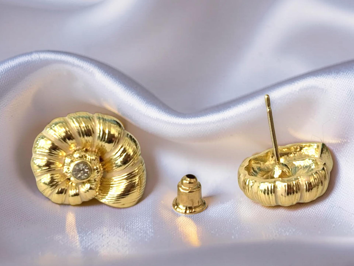 Shell Stud Earrings – Dainty Gold Studs with Shell Charm | Gift for Her