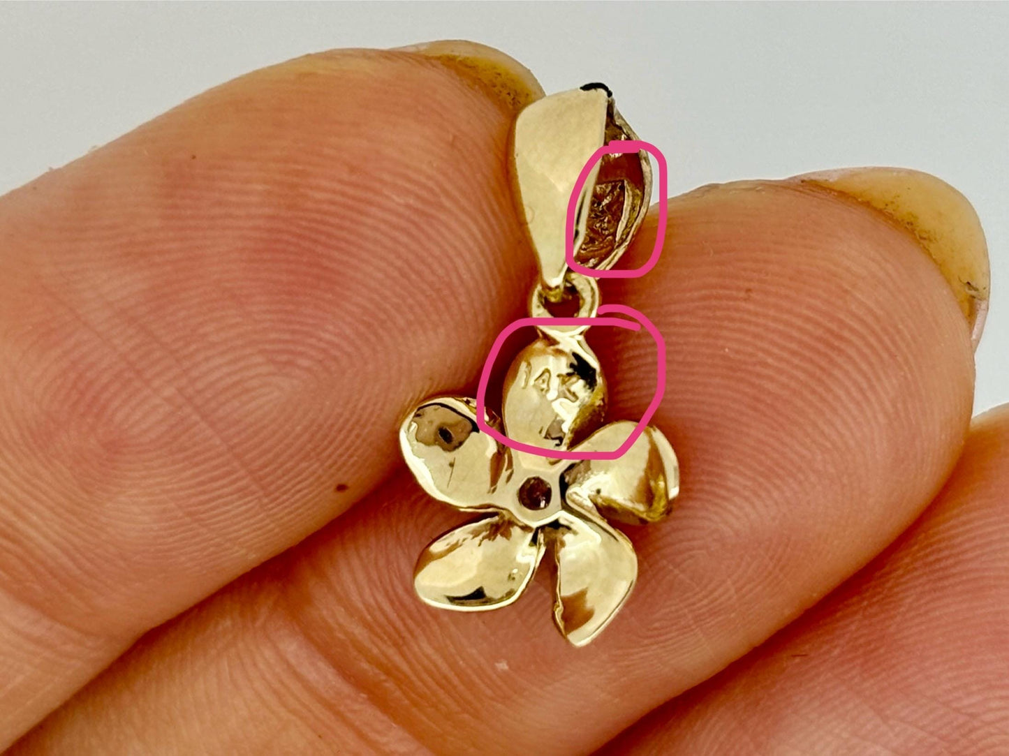 14K Solid Gold Plumeria Pendant Flower Pendant 0.2 Ct Diamond Necklace Gold Pendant Birthday Gift for her Gift for Mom Flower Necklace