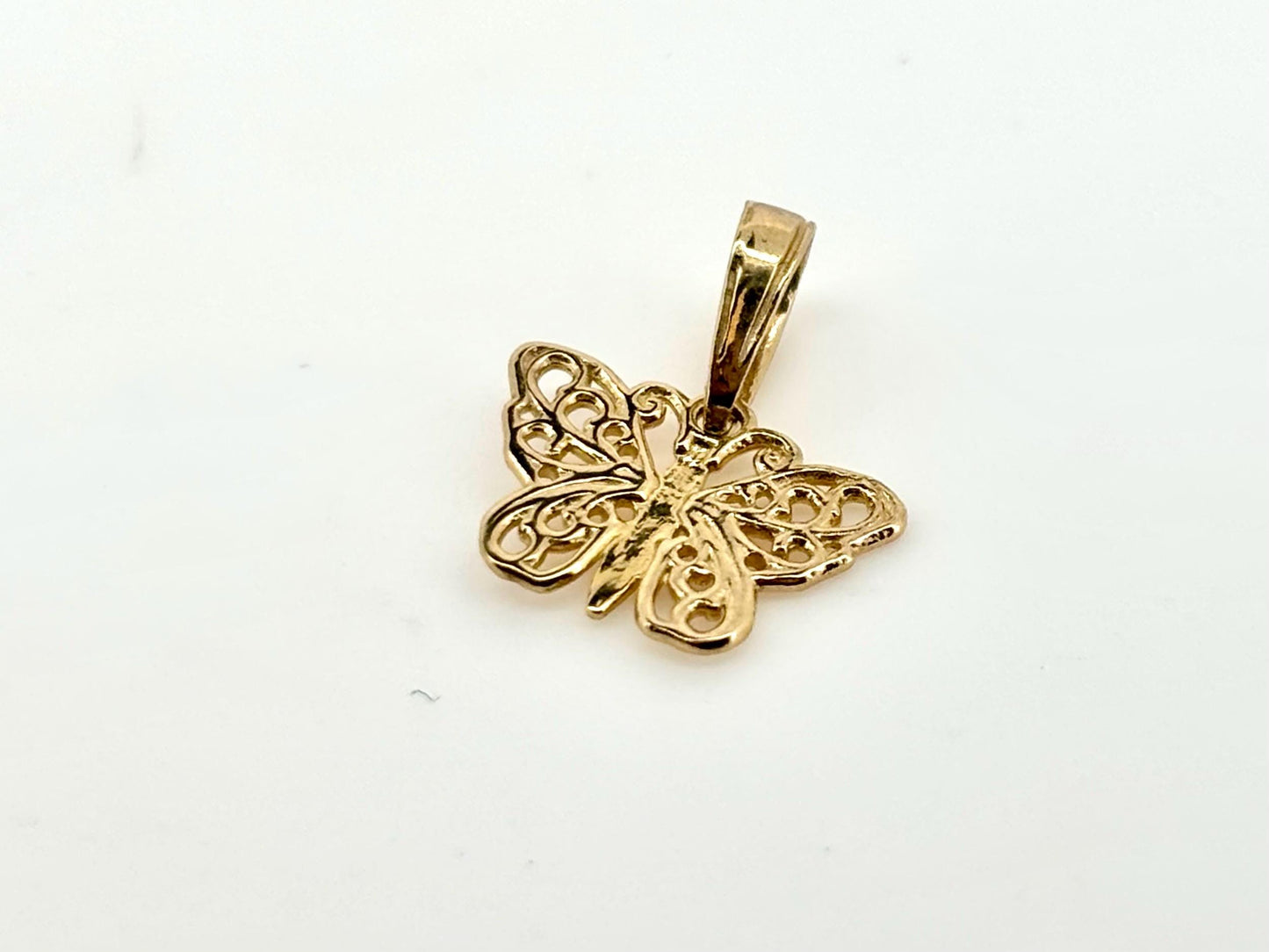 14K Yellow Gold Butterfly Pendant, Butterfly Necklace Dainty Necklace Pendant Birthday Gift For Her For mom Anniversary Gift Christmas Gift