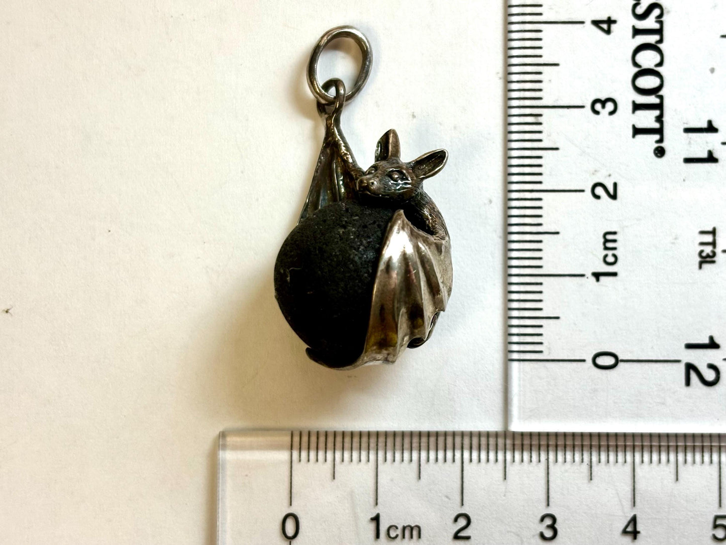 Bat Necklace Bat Pendant Halloween Necklace  Vampire Costume Jewelry Lava Stone Pendant Witch Jewelry Witch Pendant Spooky Season Jewelry