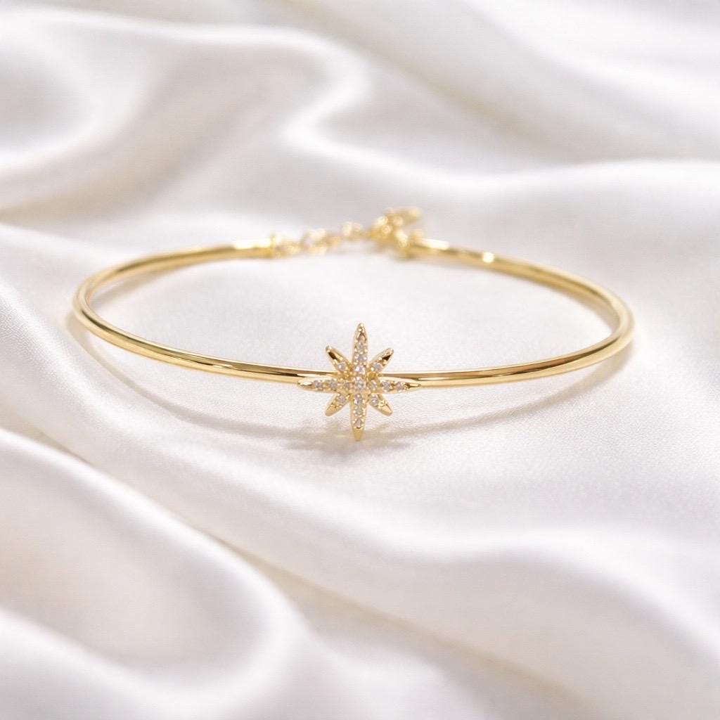 Star Bracelet – Adjustable Gold Plated Celestial Jewelry | Dainty Gift For Her
