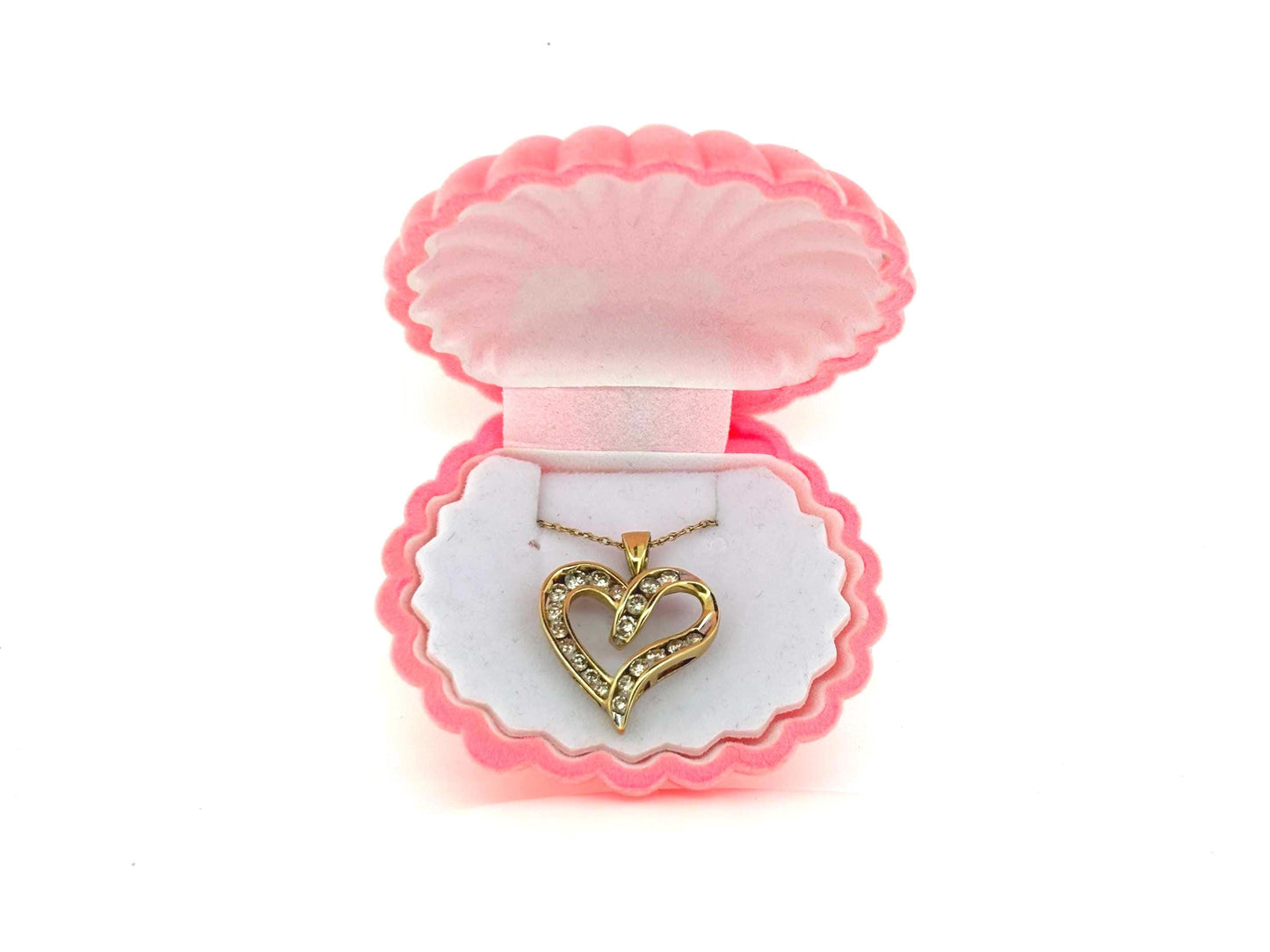 10K Solid Gold Diamond Heart Pendant Heart Necklace Diamond Necklace Diamond Pendant  Fine Jewelry, Gift for Her, Dainty Gold Necklace Charm