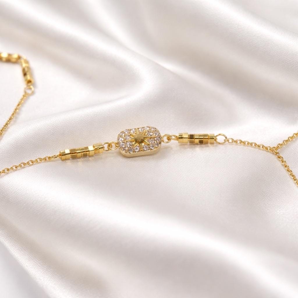 Star Hand Chain Bracelet – Adjustable North Star Ring | Celestial Minimalist Jewelry