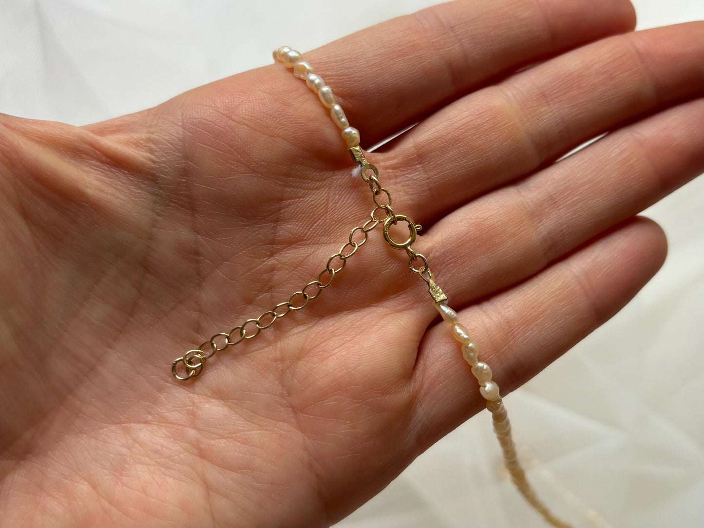 First Letter Necklace Genuine Freshwater White Pearl Necklace Name Necklace Gift for Girlfriend Gold Filled Tarnish Free Dainty Gift For Her