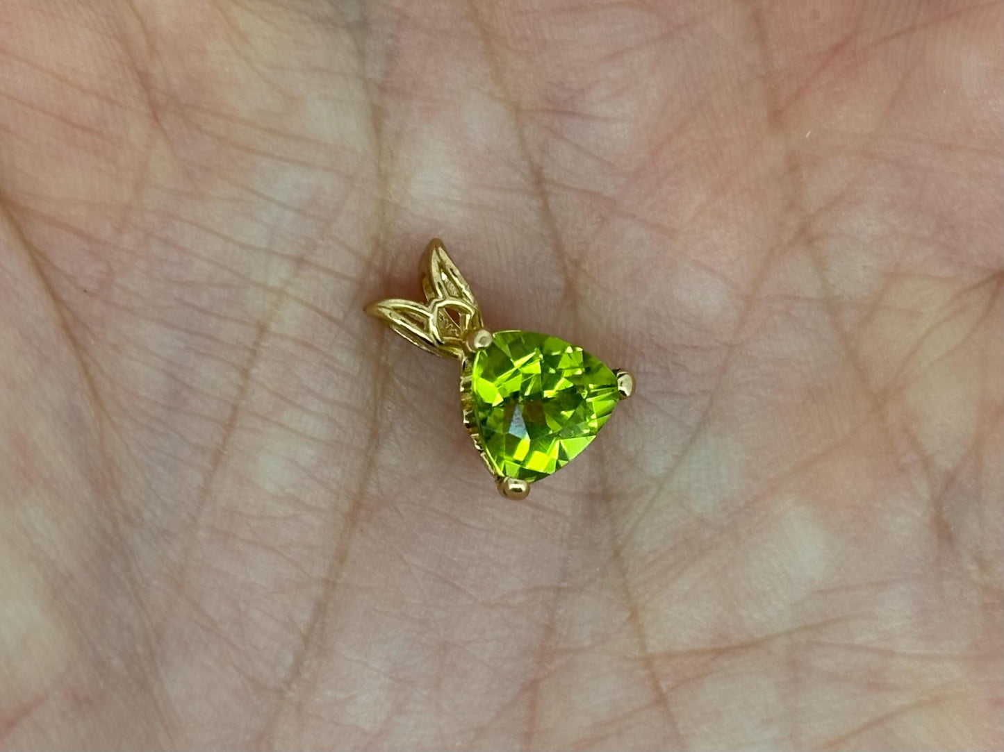 Pele’s Tears Peridot Pendant – 14k Solid Gold Necklace