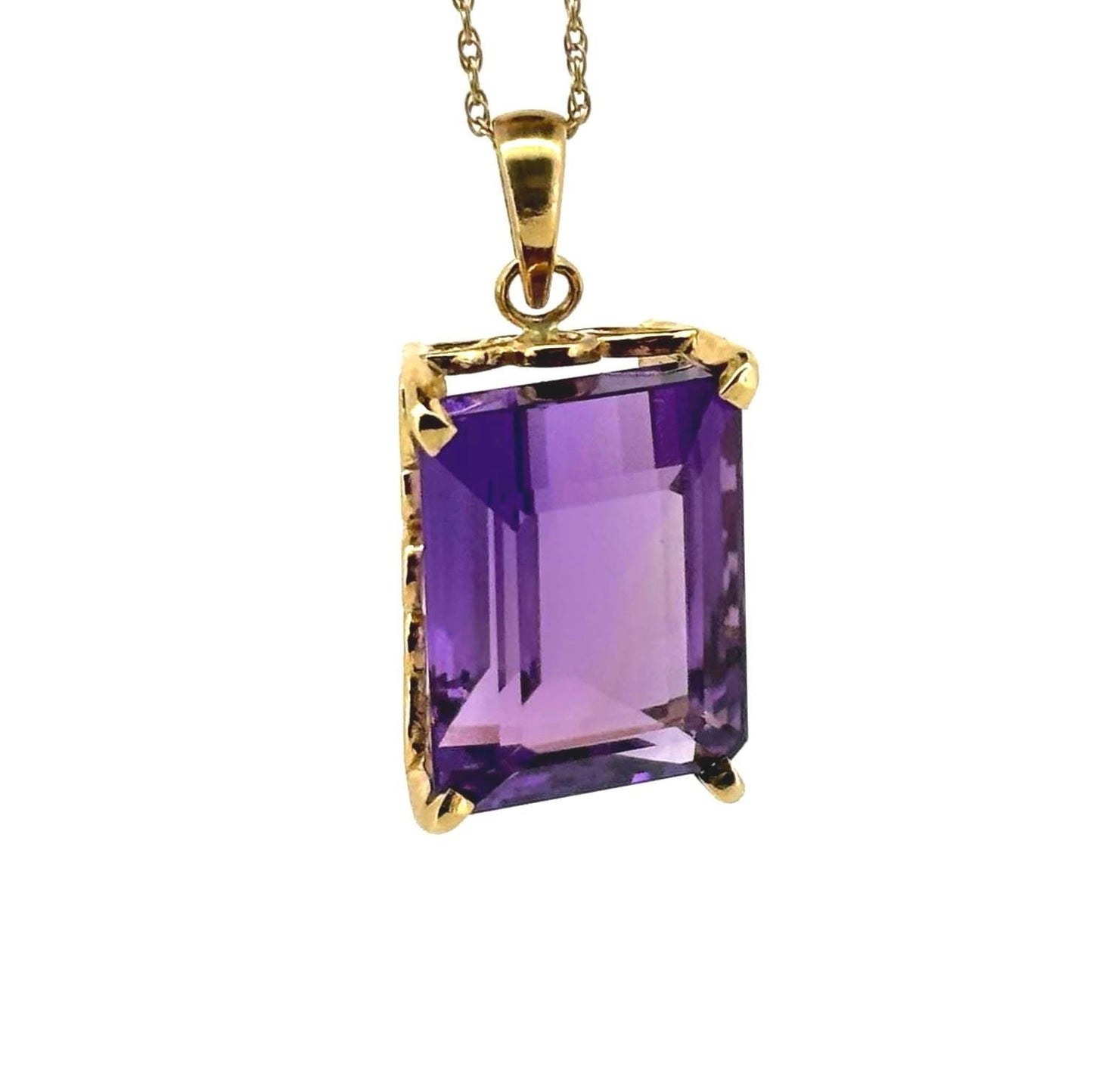 Island Spirit Amethyst Pendant – 14k Solid Gold Necklace