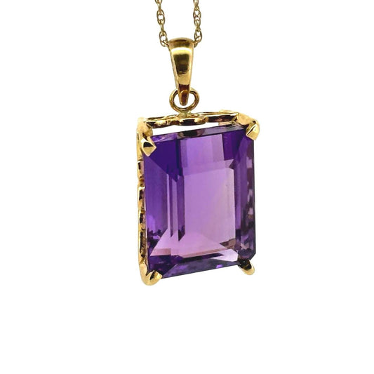 Island Spirit Amethyst Pendant – 14k Solid Gold Necklace