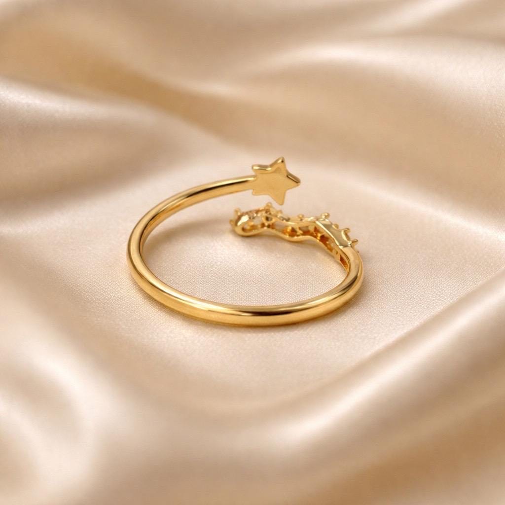Star Ring Adjustable | North Star Gold Plated Ring – Celestial Jewelry Gift