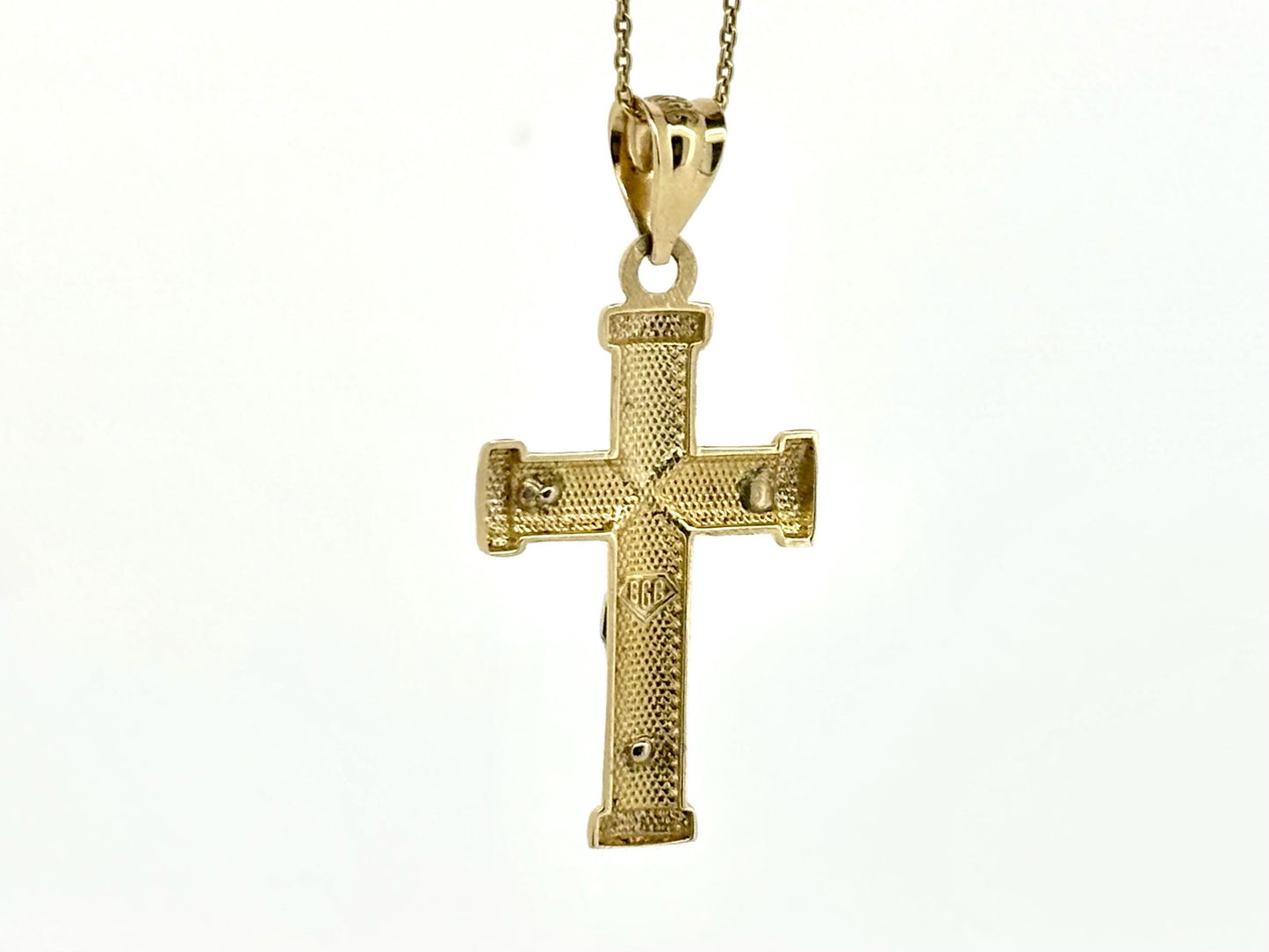 14K Solid Yellow Gold Cross Necklace Jesus Christ Pendant Giant Elegant Christian Gift for her Chritian Gift for Wife Christmas Gift