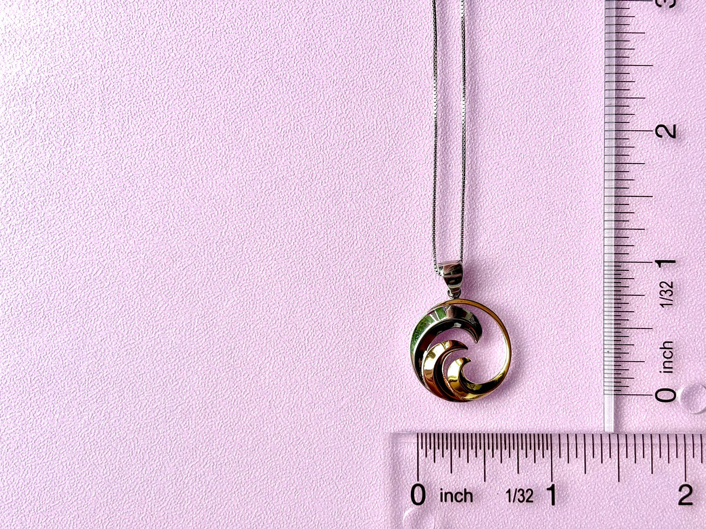 Hawaiian Wave Necklace 925 Sterling Silver 3 Color Rhodium 14k Gold Plated chain Cute Gift for Wife Mom Girlfriend Surf surfer ocean MD