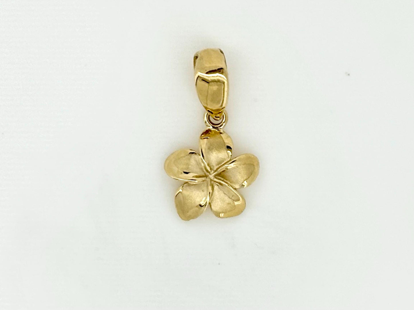 14K Solid Gold Plumeria Pendant Earring Set Flower Jewelry Set Gold Necklace Gold Pendant Birthday Gift for her Gift for Mom Flower Necklace