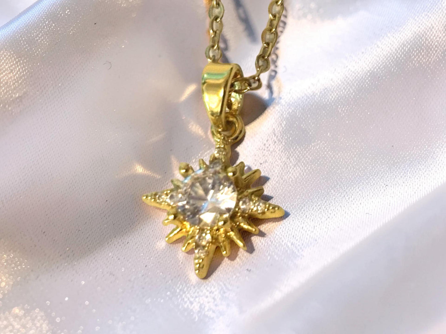 North Star Necklace – Gold Plated Stainless Steel Celestial Jewelry Pendant