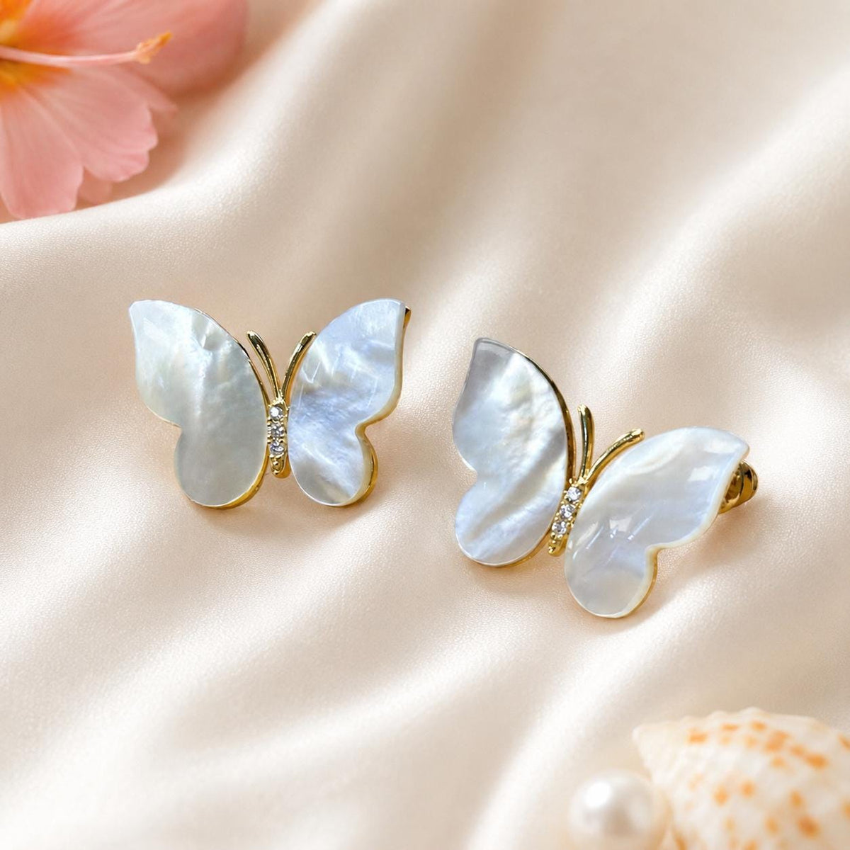 Mother Of Pearl Bracelet, Gold Plated Adjustable Butterfly Charms, hawaii, gift for her, adjustable bracelet – handmade Hawaiian jewelry, Island Goddess Jewelry