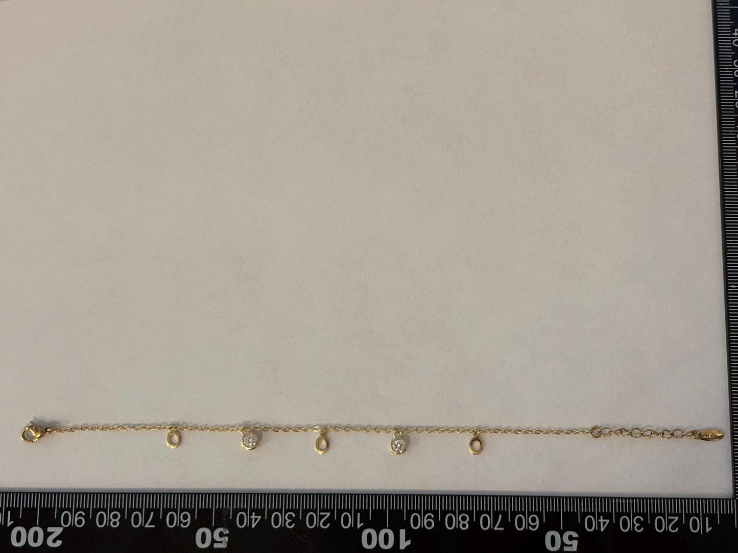 Dainty Charm Bracelet – Adjustable Gold Chain With Cubic Zirconia Stones