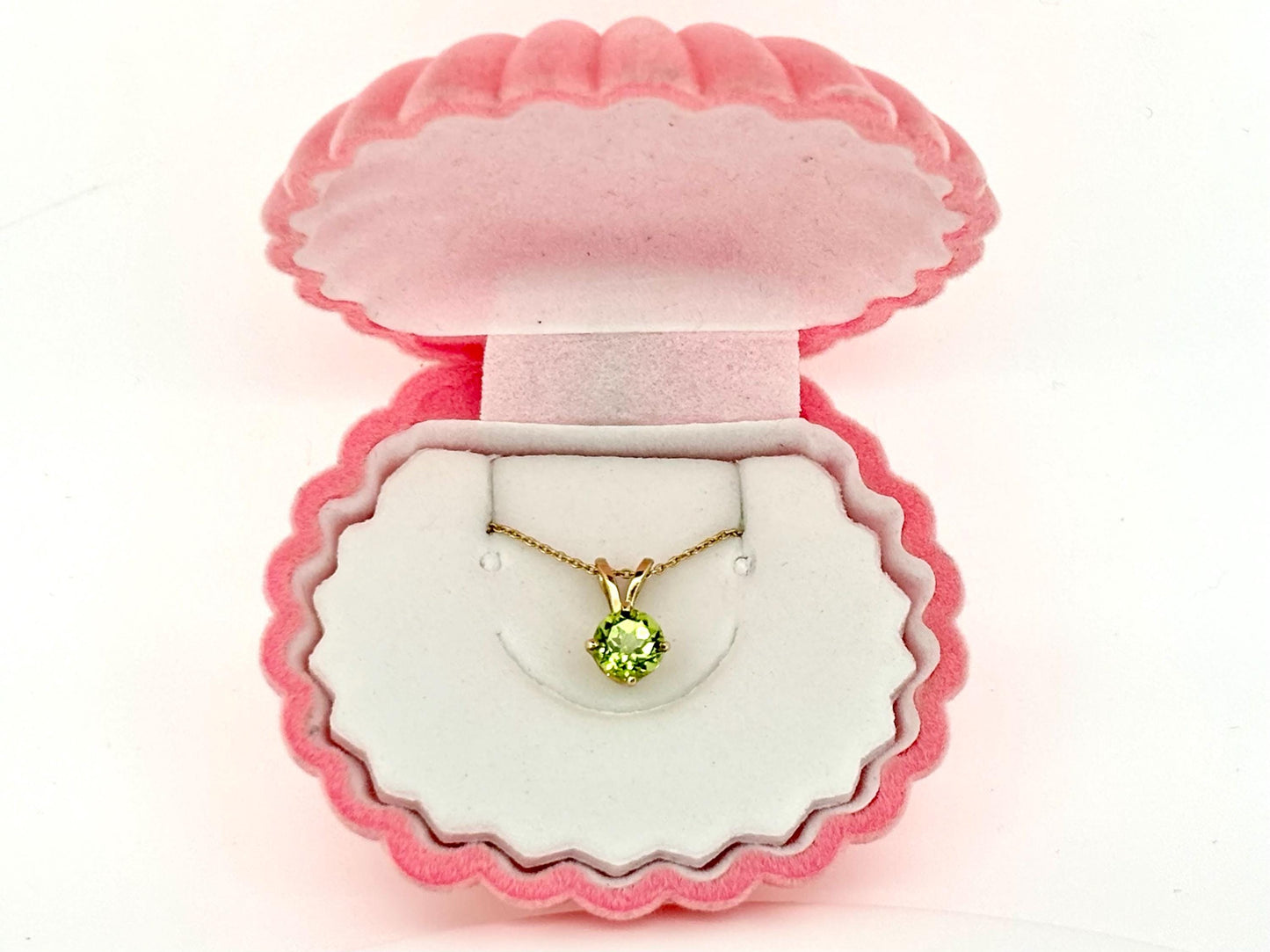 14K Solid Gold Necklace Peridot Pendant Hawaiian Diamond Peles Tears - Birthday Gift for Her Gift For Mom Green Necklace Peridot Necklace