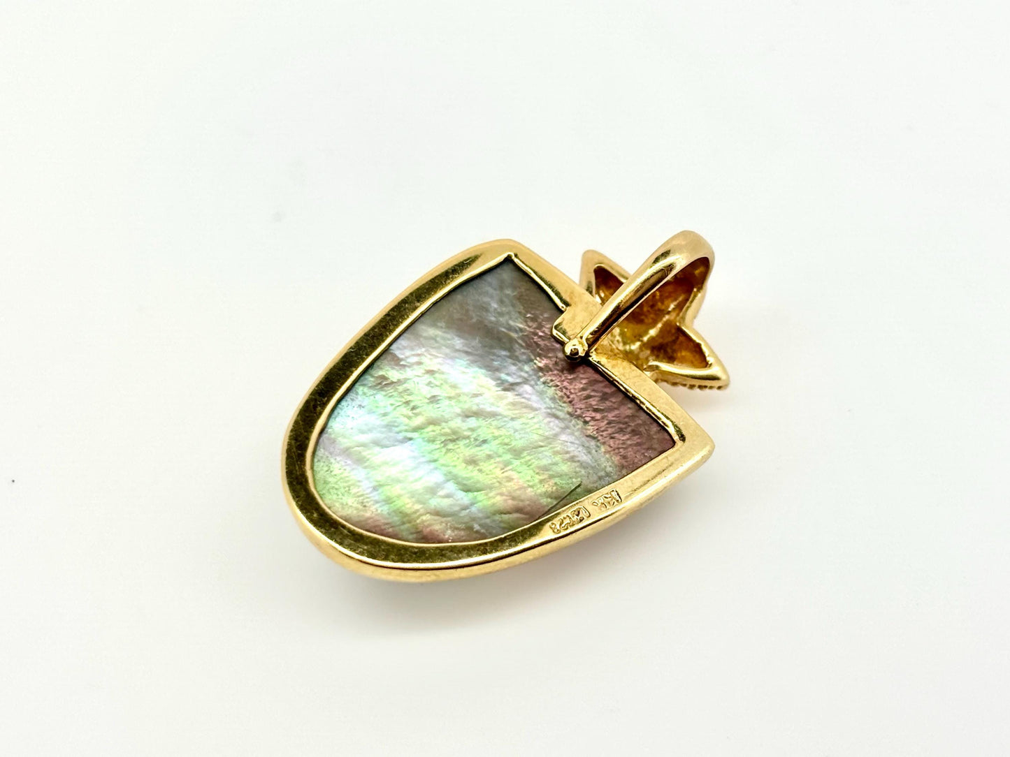 Genuine Natural Black Rainbow Shell Necklace Gold Star Pendant with 14K Solid Gold Rainbow Necklace Birthday Gift for Her Gift for Mom