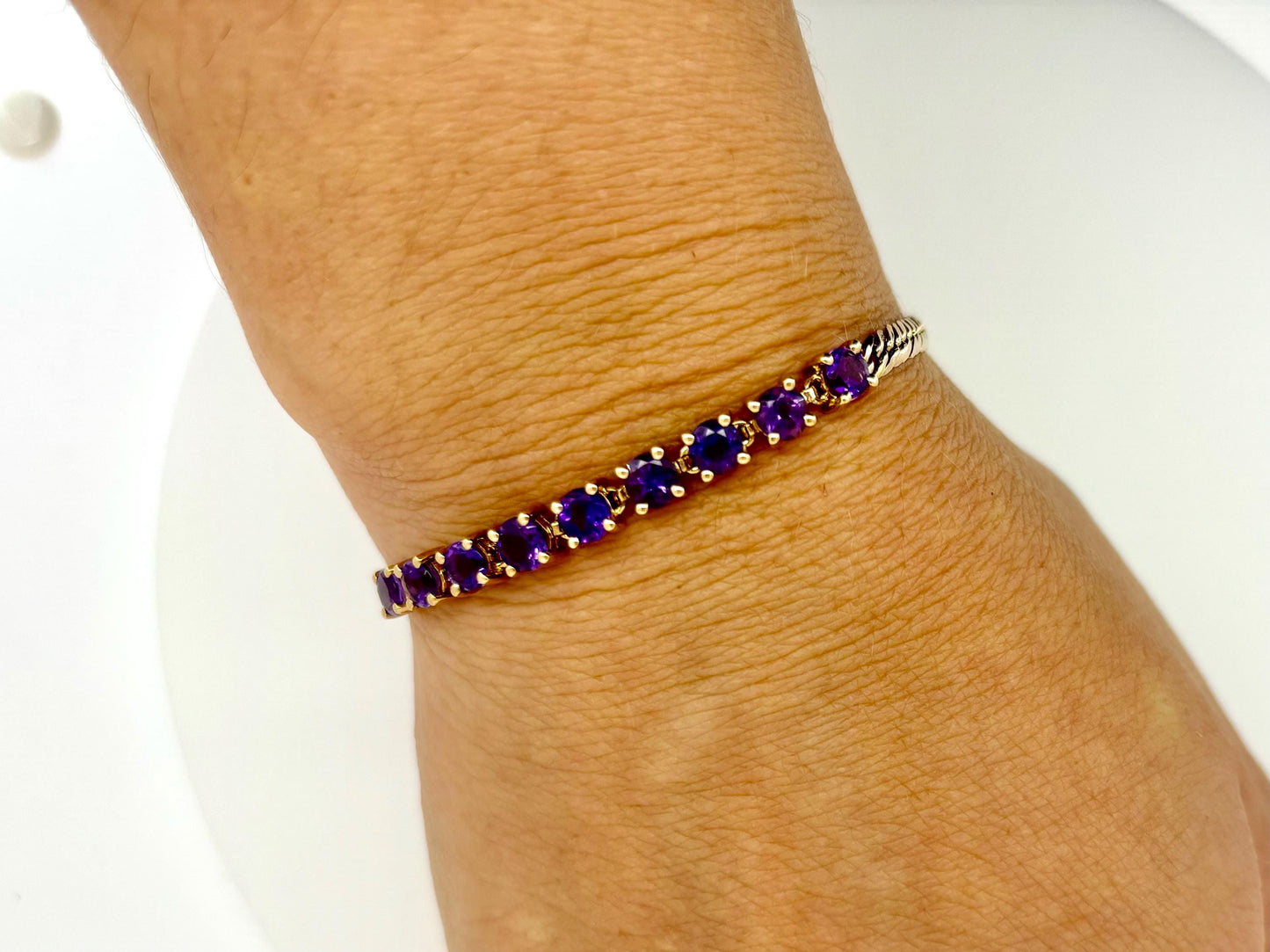 14K Yellow Gold Amethyst Pendant, 19.51ct Natural Purple Gemstone, Statement Birthstone Necklace, February Jewelry Gift, For her birthday