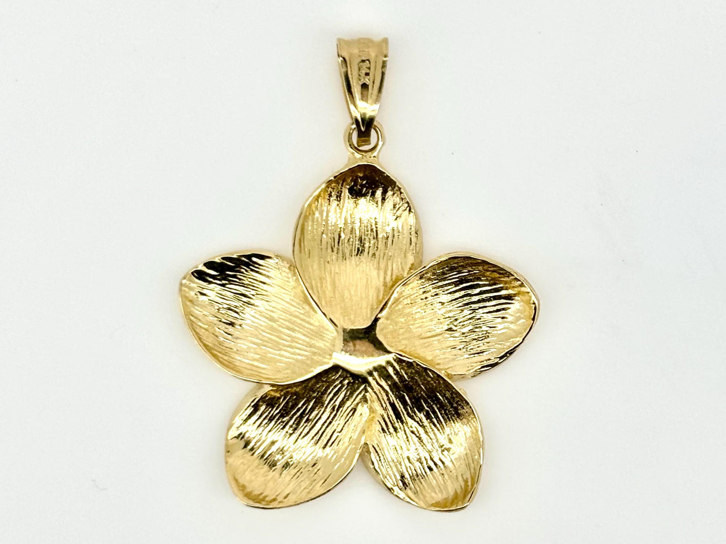 14K Solid Gold Plumeria Pendant Flower Pendant Necklace Gold Pendant Birthday Gift for her Gift for Mom Flower Necklace