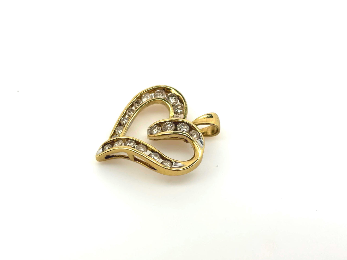 10K Solid Gold Diamond Heart Pendant Heart Necklace Diamond Necklace Diamond Pendant  Fine Jewelry, Gift for Her, Dainty Gold Necklace Charm