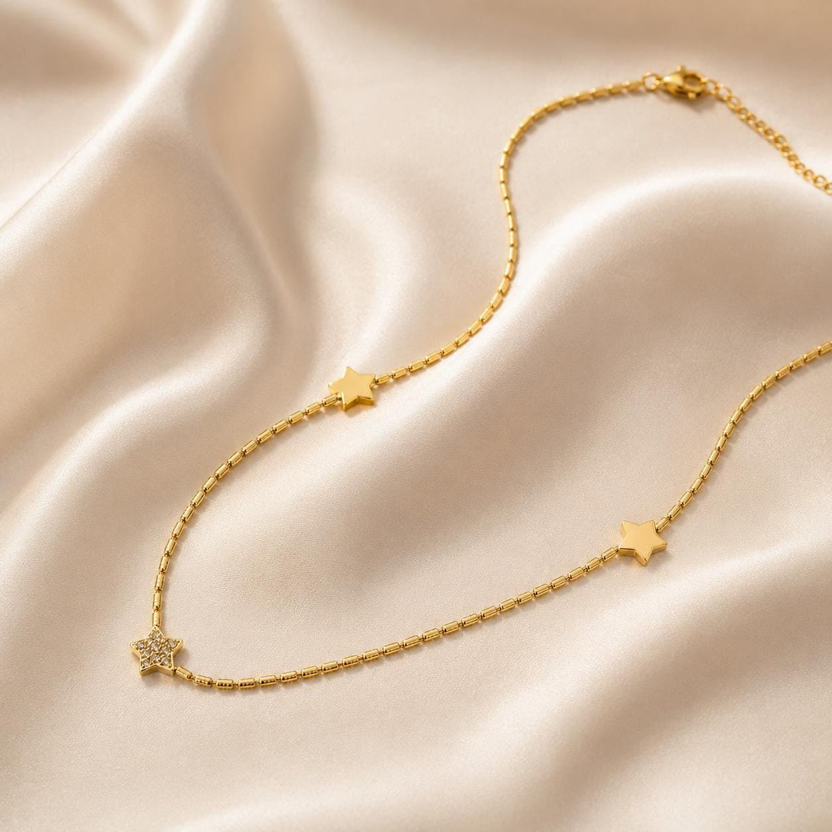Gold Star Necklace, North Star Pendant, 14K Gold Plated CZ Layering, gift for her, astrology lover, celestial jewelry – handmade Hawaiian jewelry, Island Goddess Jewelry