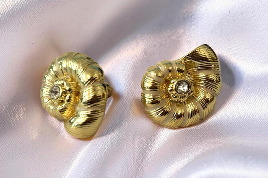 Shell Stud Earrings – Dainty Gold Studs with Shell Charm | Gift for Her