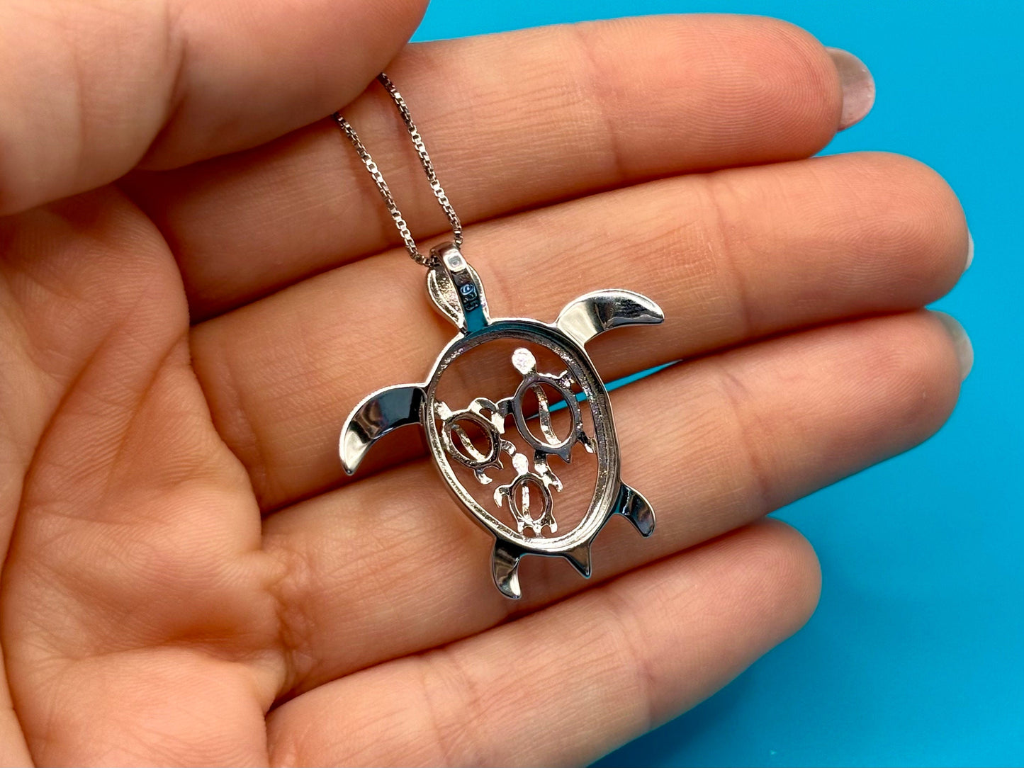 Sea Turtle Necklace – 925 Sterling Silver, Tarnish-Free, 14K Gold or Rose Plated