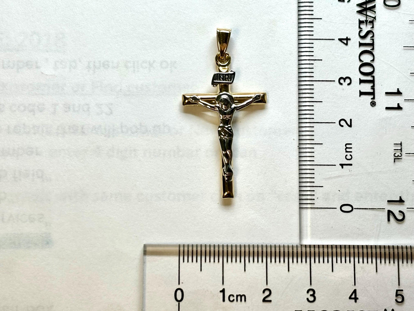 14K Solid Yellow Gold Cross Necklace Jesus Christ Pendant Giant Elegant Christian Gift for her Chritian Gift for Wife Christmas Gift